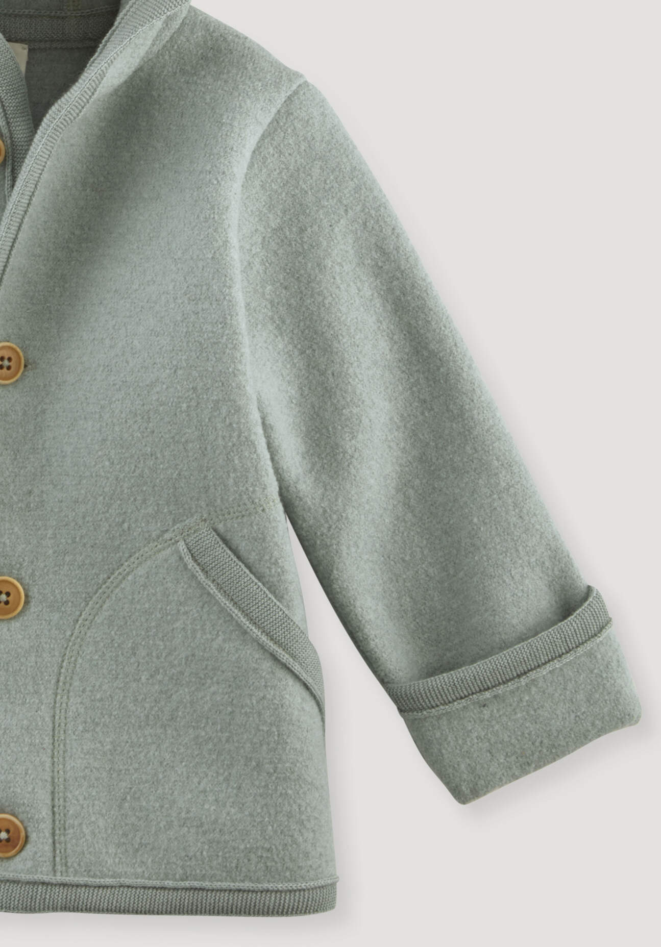 Thumbnail - hessnatur Baby Wollwalk Jacke aus Bio-Merinowolle - grün - Größe 86/92