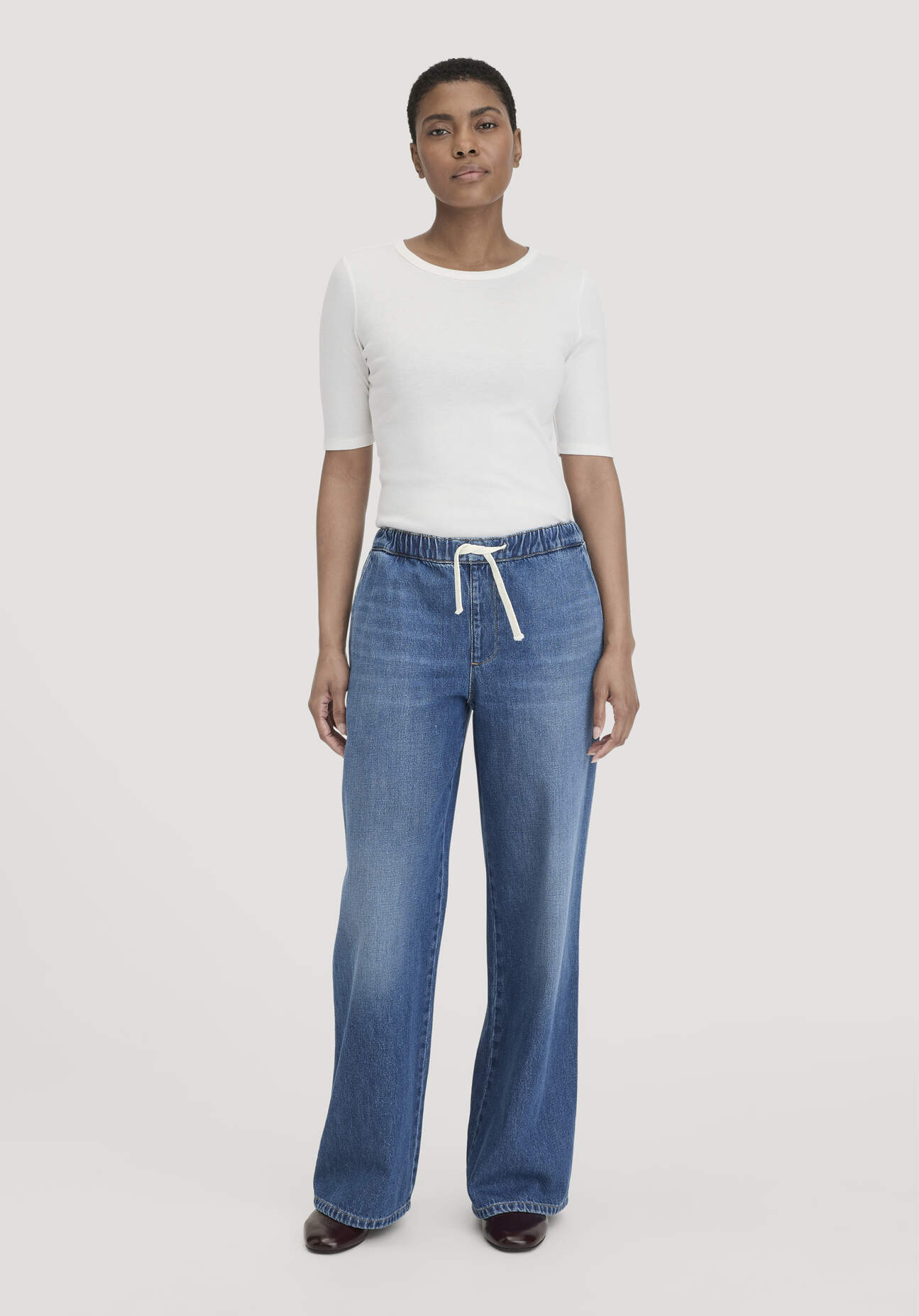 hessnatur Damen Jeans Wide Leg aus Bio-Denim - blau Größe 46