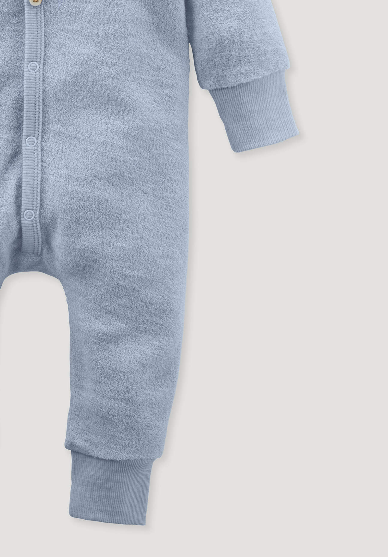 Thumbnail - hessnatur Baby Wollfrottee Overall aus Bio-Merinowolle - blau - Größe 62/68