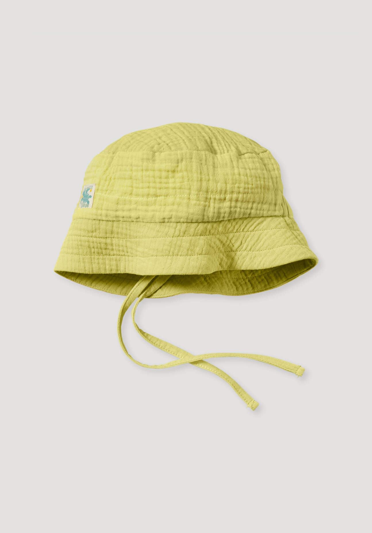 hessnatur Baby Musselin Fischerhut aus Bio-Baumwolle - gelb Größe 41/43