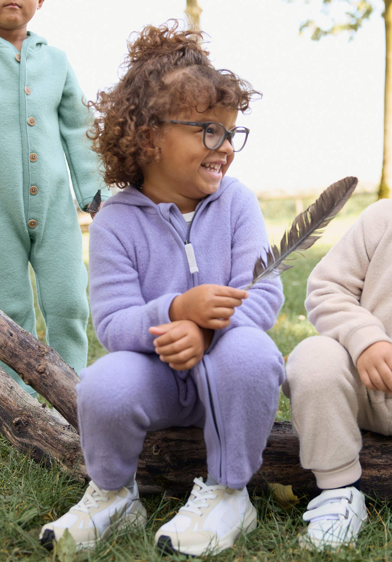 hessnatur Baby Fleece Overall Regular aus Bio-Baumwolle - lila Grösse74/80
