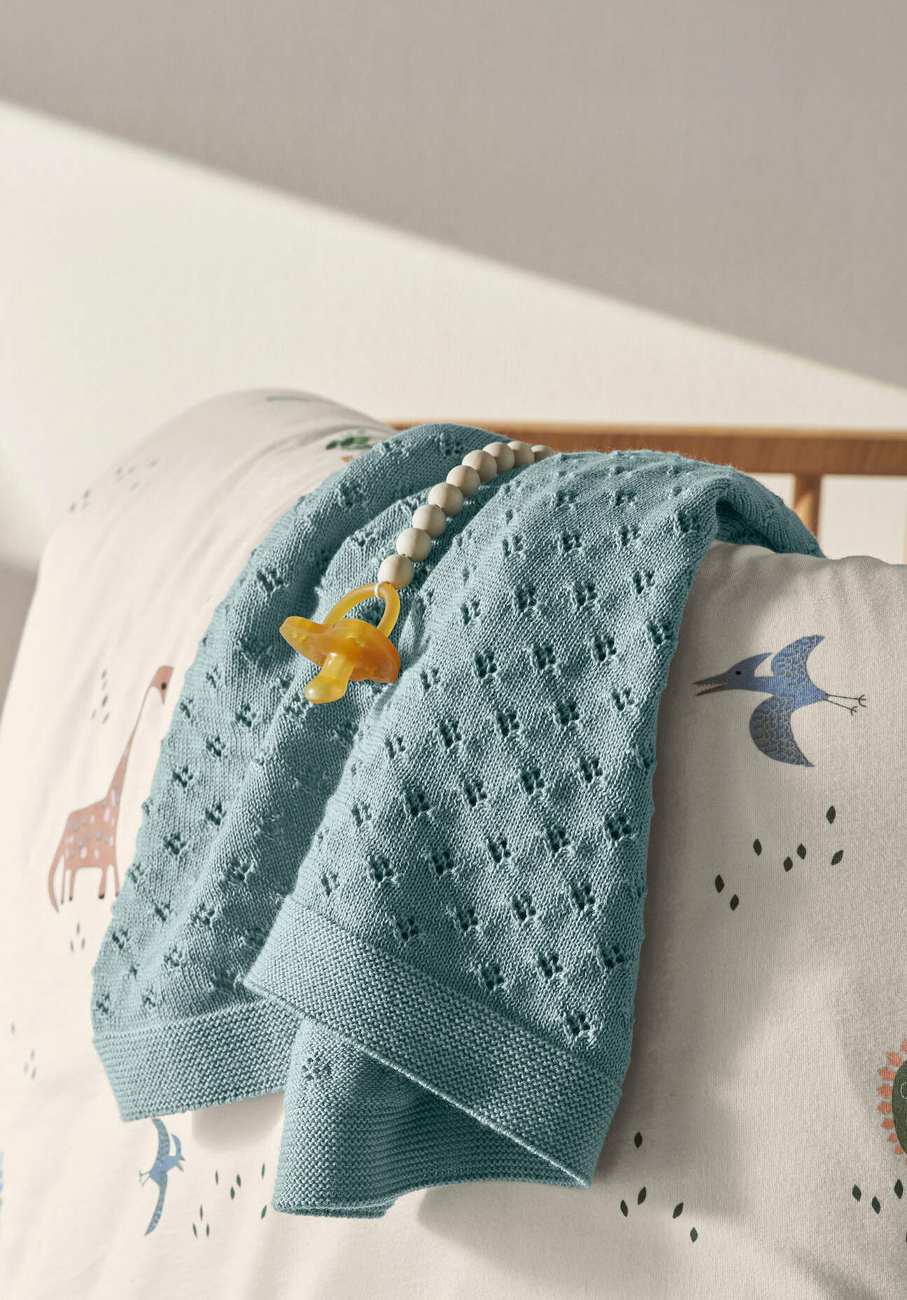 hessnatur Baby Strickdecke aus Bio-Merinowolle - grün Grösse80x100 cm