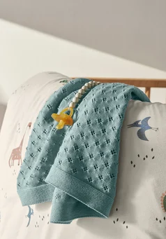 Baby Strickdecke aus reiner Bio-Merinowolle