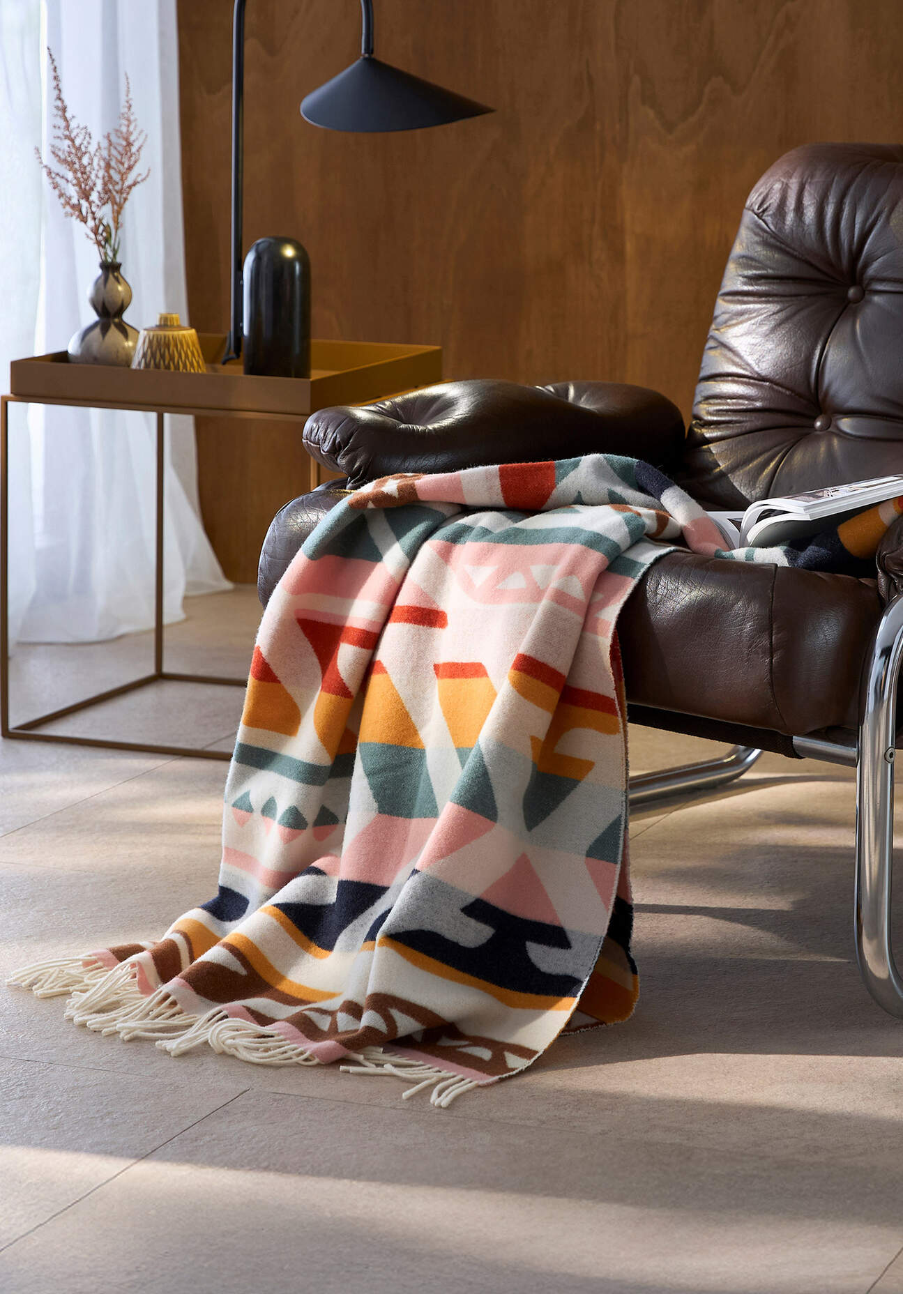 hessnatur Woll-Plaid ANDES aus Bio-Merinowolle - braun Grösse130x180 cm