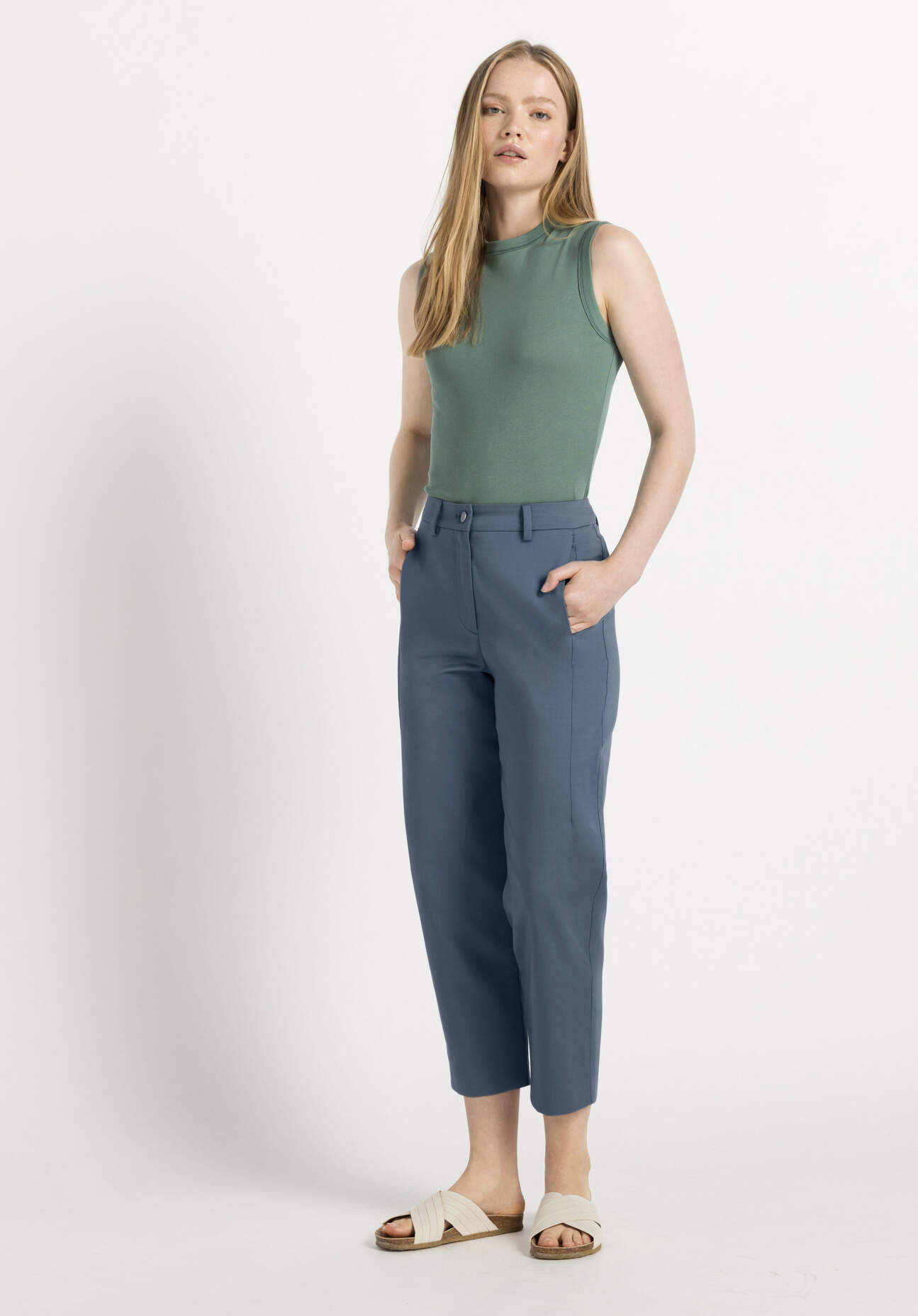 hessnatur Damen Hose aus Bio-Baumwolle - blau Grösse38