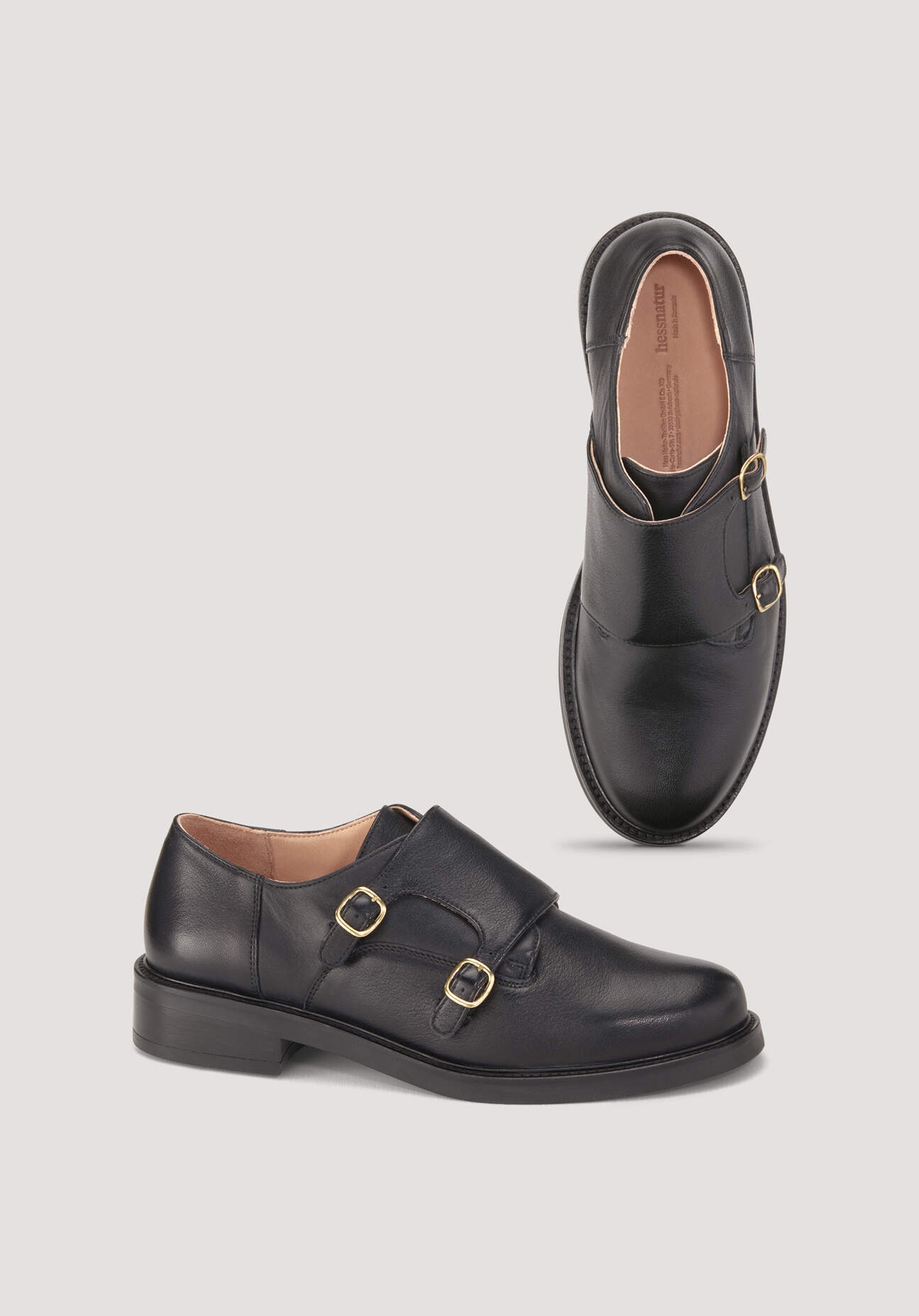 Thumbnail - hessnatur Damen Loafer Monk aus chromfrei gegerbtem Leder - schwarz - Größe 37