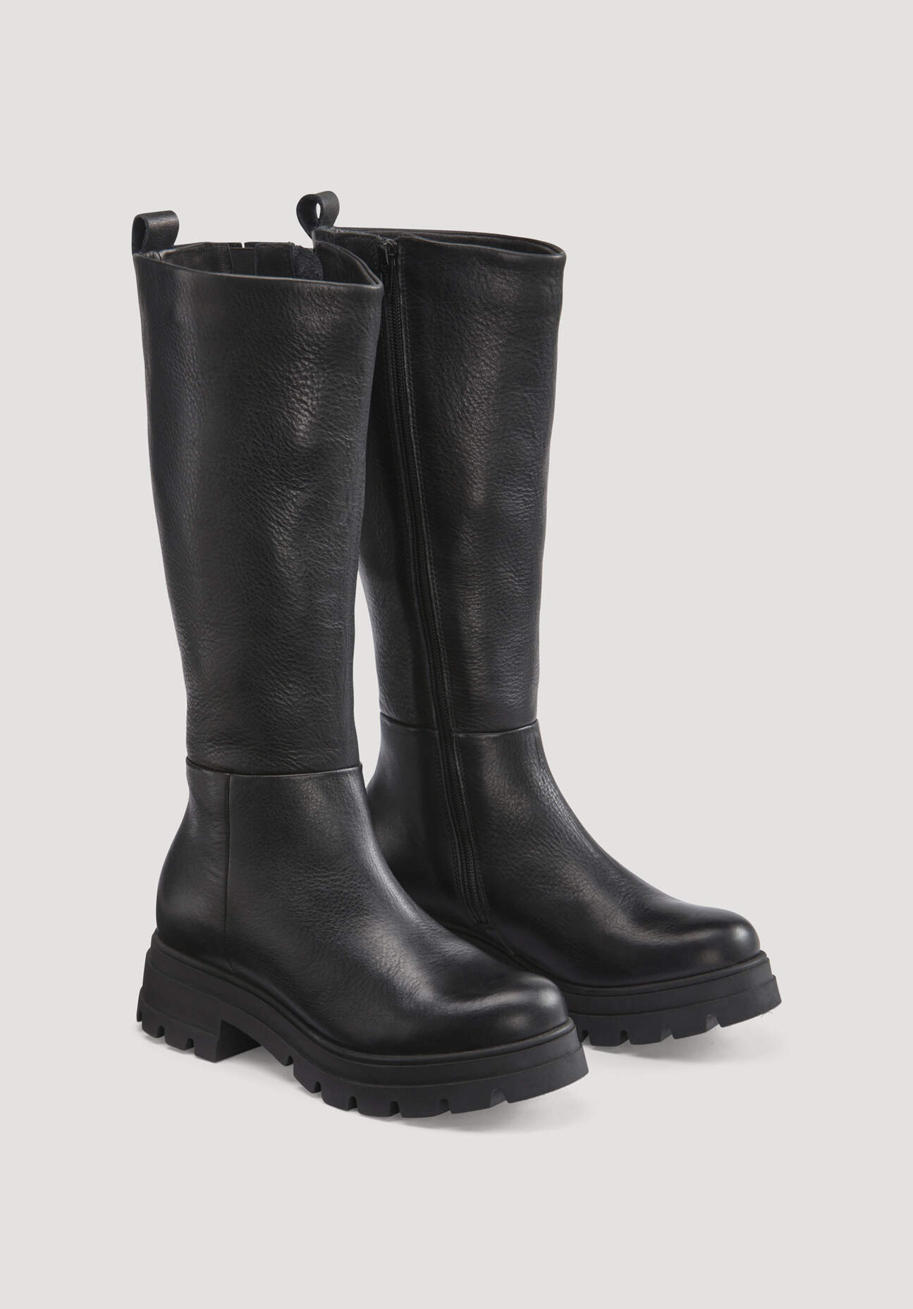 Thumbnail - hessnatur Damen Langschaft-Stiefel aus chromfrei gegerbtem Leder - schwarz - Größe 36
