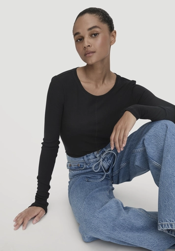 Rib Shirt Slim made from organic merino wool and TENCEL™ Lyocell - 4