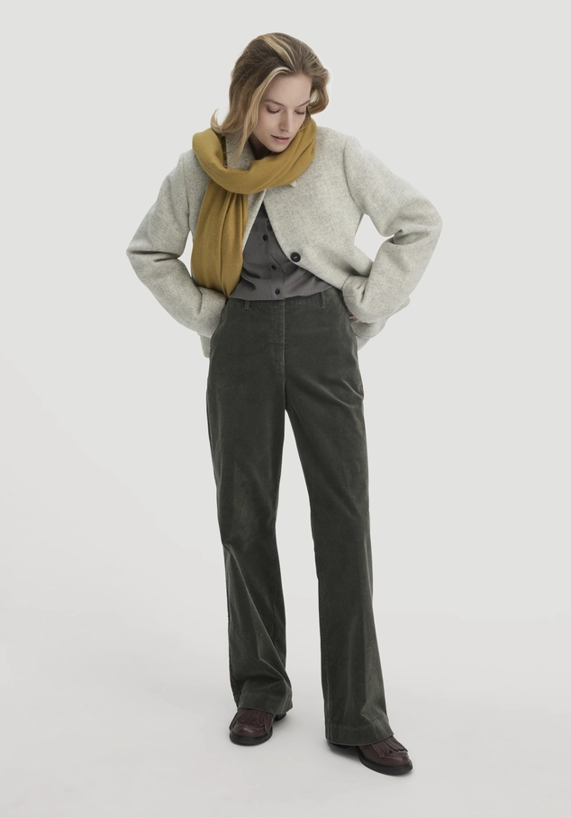 Wide-leg relaxed corduroy trousers made from organic cotton