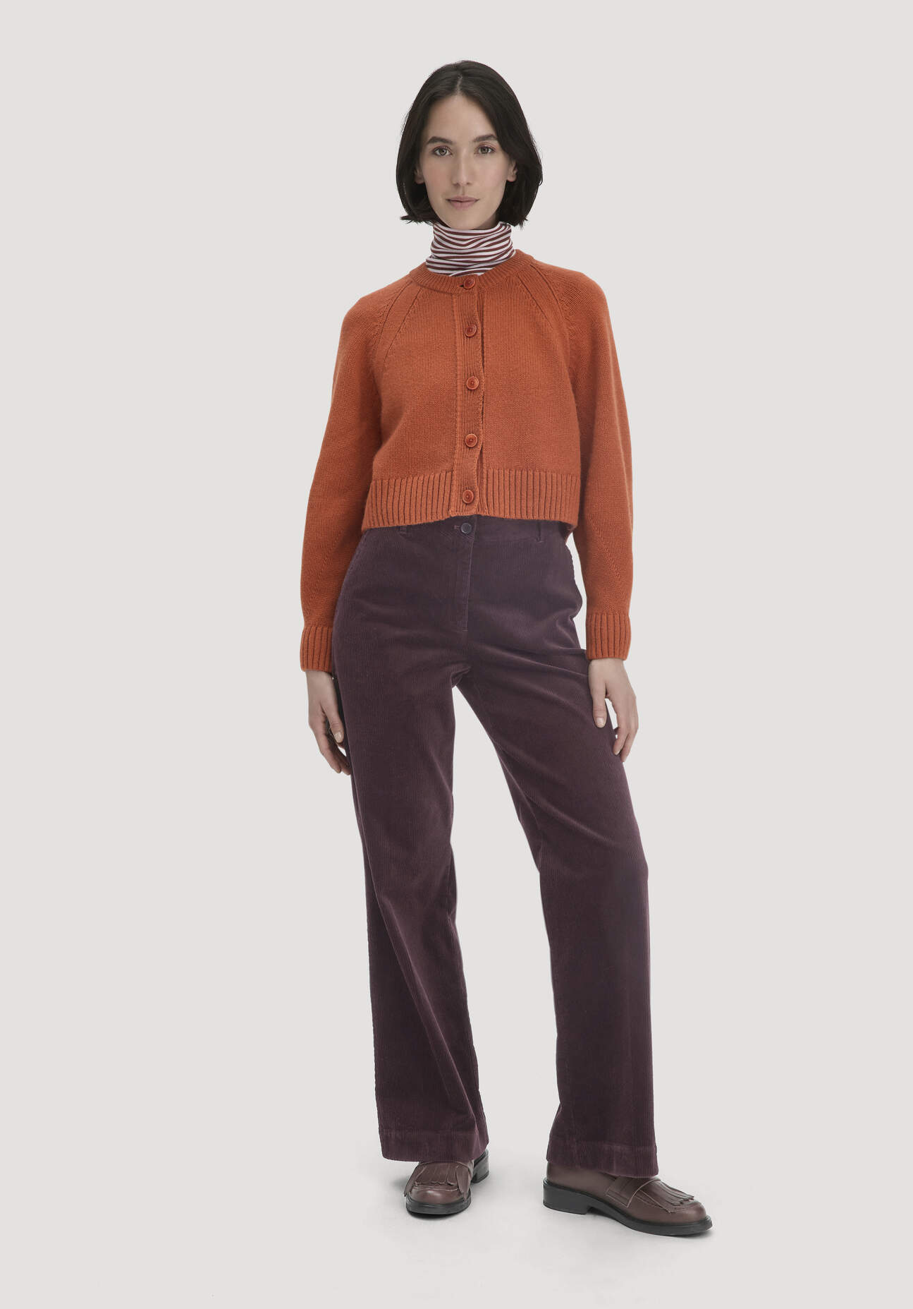 hessnatur Damen Cordhose Wide Leg Relaxed aus Bio-Baumwolle - braun Größe 40
