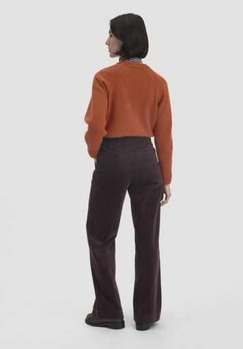 Wide-leg relaxed corduroy trousers made from organic cotton - 1