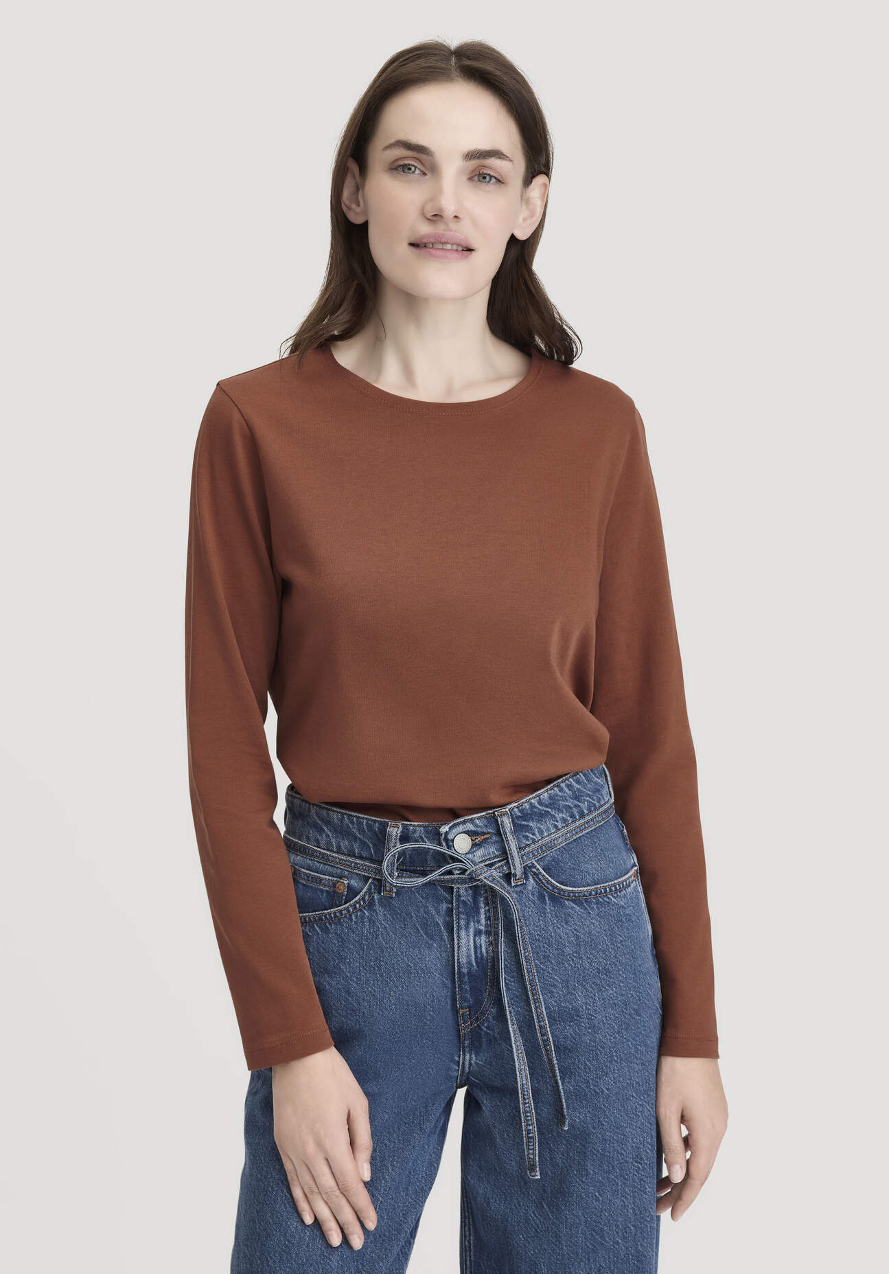 hessnatur Damen Heavy Shirt Relaxed aus Bio-Baumwolle - braun Größe 48