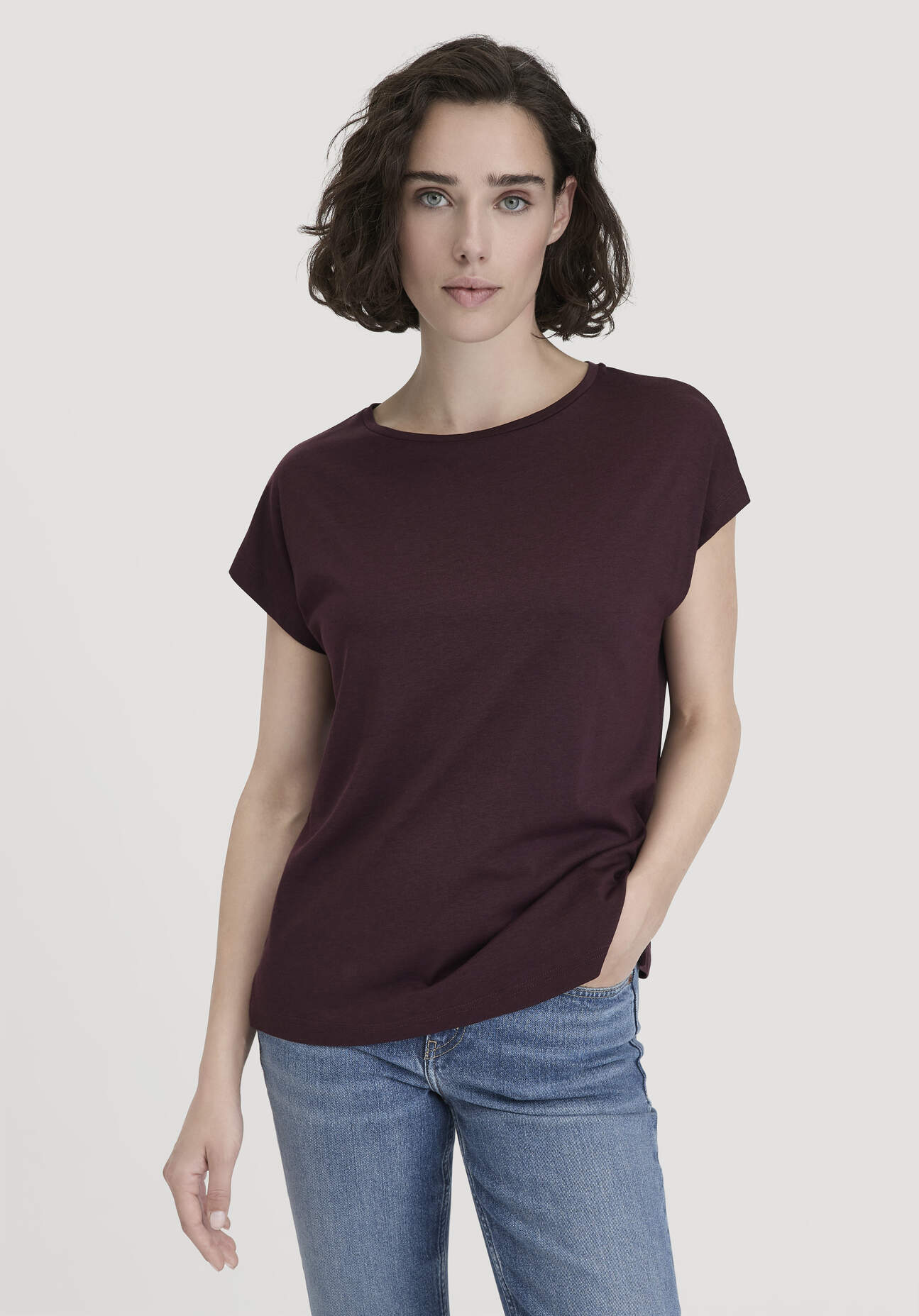 hessnatur Damen T-Shirt Oversize aus TENCEL™ Lyocell mit Bio-Baumwolle - braun Größe XL