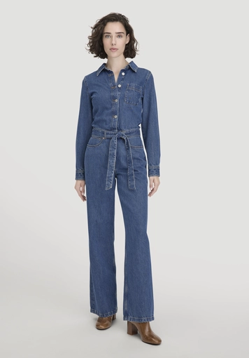 Jeans Overall Wide Leg aus Bio-Baumwolle mit TENCEL™ Lyocell - 0