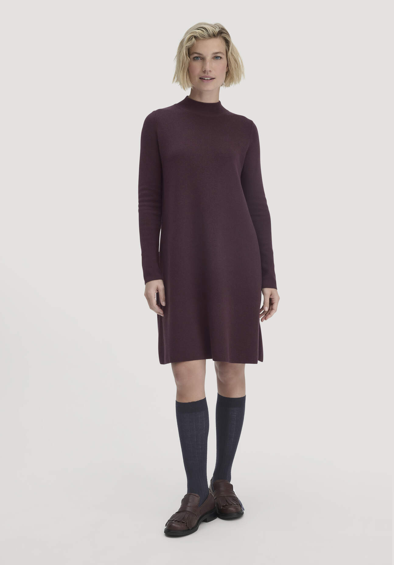 hessnatur Damen Strick Kleid Relaxed aus TENCEL™ Lyocell mit Bio-Baumwolle - braun Größe XL