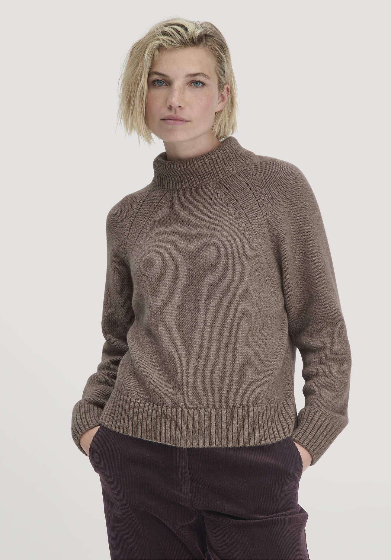 hessnatur Damen Strick Pullover Relaxed aus Bio-Merinowolle mit Bio-Baumwolle - braun Größe XXL