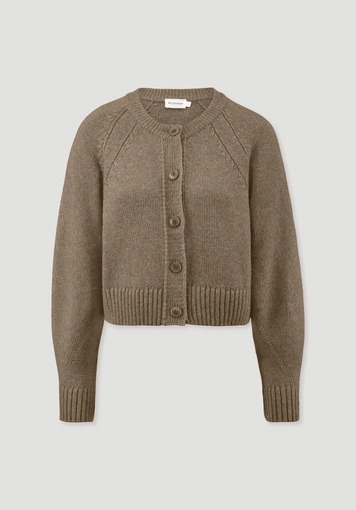 Strick Jacke Relaxed Cropped aus Bio-Merinowolle mit Bio-Baumwolle Strick Jacke Relaxed Cropped aus Bio-Merinowolle mit Bio-Baumwolle