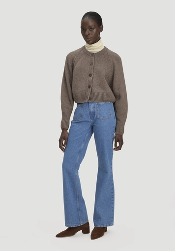 Strick Jacke Relaxed Cropped aus Bio-Merinowolle mit Bio-Baumwolle - 1