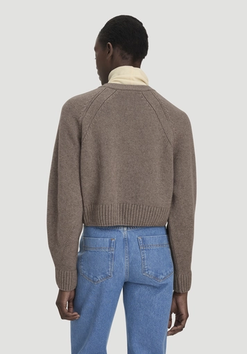 Relaxed Cropped Knit Jacket made from organic merino wool with organic cotton - 2