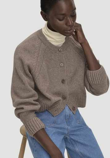 Strick Jacke Relaxed Cropped aus Bio-Merinowolle mit Bio-Baumwolle - 3