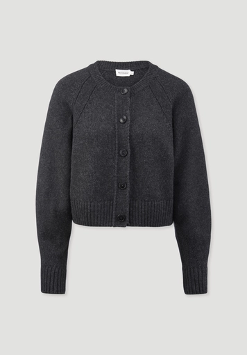 Strick Jacke Relaxed Cropped aus Bio-Merinowolle mit Bio-Baumwolle Strick Jacke Relaxed Cropped aus Bio-Merinowolle mit Bio-Baumwolle