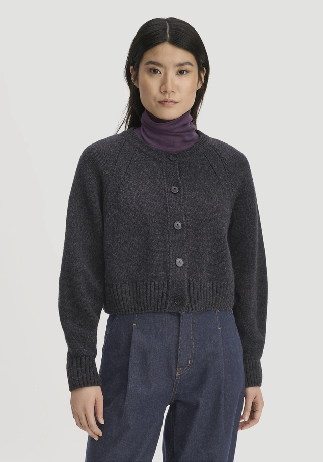 Strick Jacke Relaxed Cropped aus Bio-Merinowolle mit Bio-Baumwolle