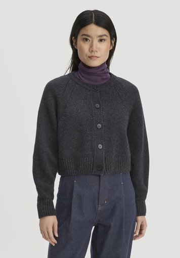 Strick Jacke Relaxed Cropped aus Bio-Merinowolle mit Bio-Baumwolle - 0