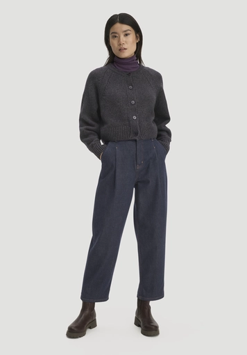 Strick Jacke Relaxed Cropped aus Bio-Merinowolle mit Bio-Baumwolle - 1