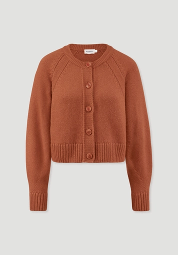 Relaxed Cropped Knit Jacket made from organic merino wool with organic cotton