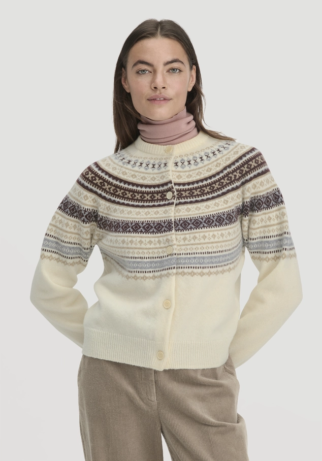 Relaxed knit jacket BETTER RECYCLING made from pure organic merino wool