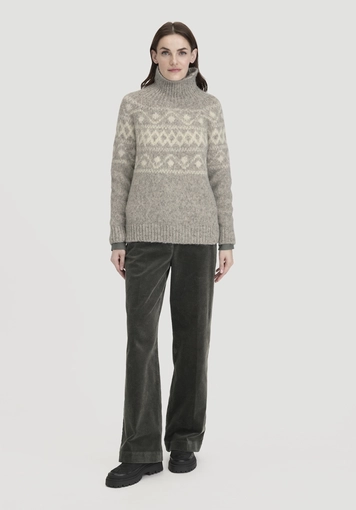Relaxed knit sweater made of alpaca with organic cotton - 1