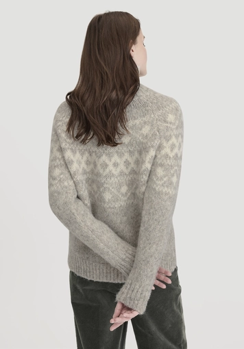 Relaxed knit sweater made of alpaca with organic cotton - 2