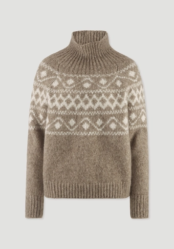 Relaxed knit sweater made of alpaca with organic cotton