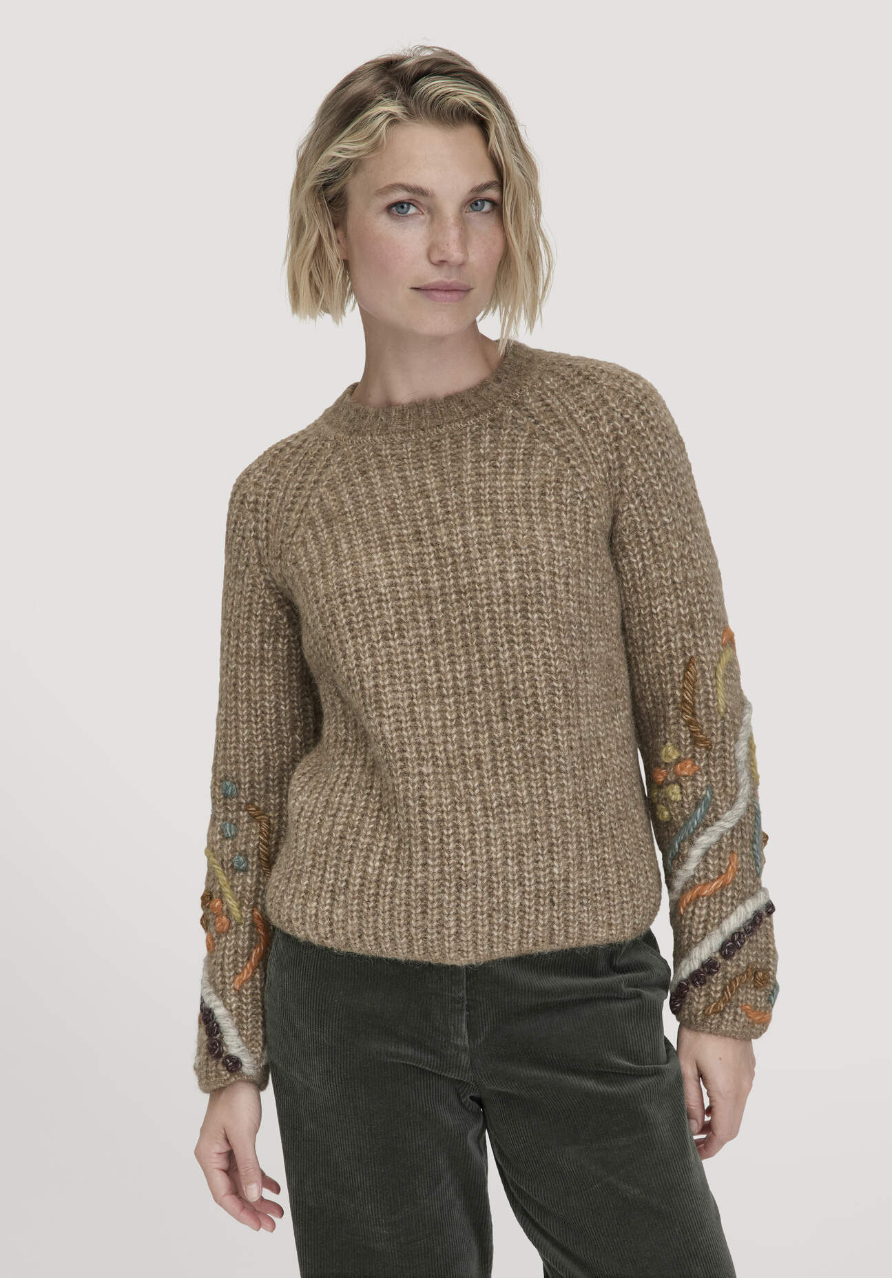 hessnatur Damen Strick Pullover Relaxed aus Alpaka mit Bio-Baumwolle - braun Größe XL