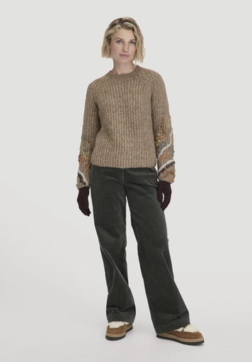 Relaxed knit sweater made of alpaca with organic cotton - 1