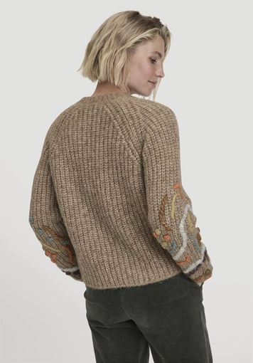 Relaxed knit sweater made of alpaca with organic cotton - 2