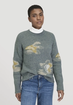 Relaxed knit sweater made of alpaca with cotton