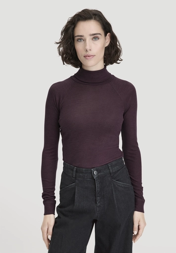 Wool mix Longlseeve Fitted made from organic merino wool and TENCEL™ Lyocell - 0