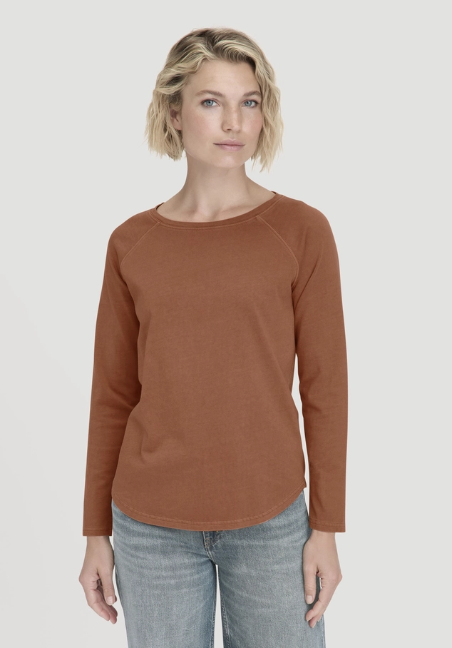 Relaxed long-sleeved shirt made from pure organic cotton
