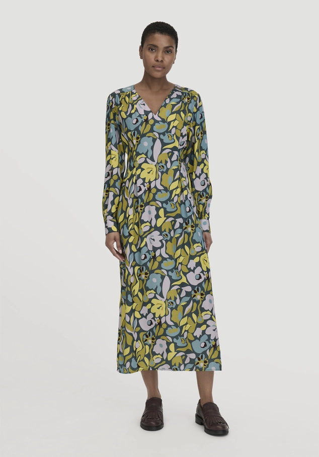 Ankle-length dress made of LENZING™ ECOVERO™ satin