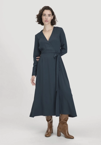 Wickelkleid Knöchellang Regular aus reiner LENZING™ ECOVERO™ Viskose - 0