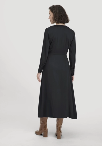 Ankle-length regular wrap dress made of pure LENZING™ ECOVERO™ viscose - 1