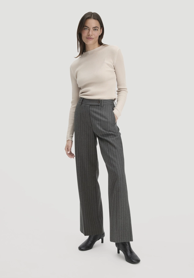 Pinstripe Relaxed Trousers made from pure organic virgin wool