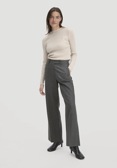 Pinstripe Relaxed Trousers made from pure organic virgin wool