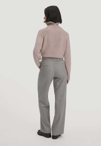 Straight leg relaxed wool trousers made from pure organic merino wool - 1
