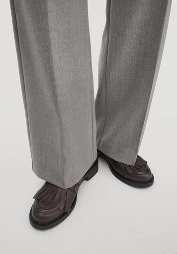 Straight leg relaxed wool trousers made from pure organic merino wool - 2