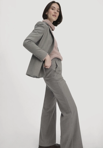Straight leg relaxed wool trousers made from pure organic merino wool - 3