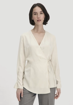 Regular wrap blouse made of TENCEL™ Lyocell