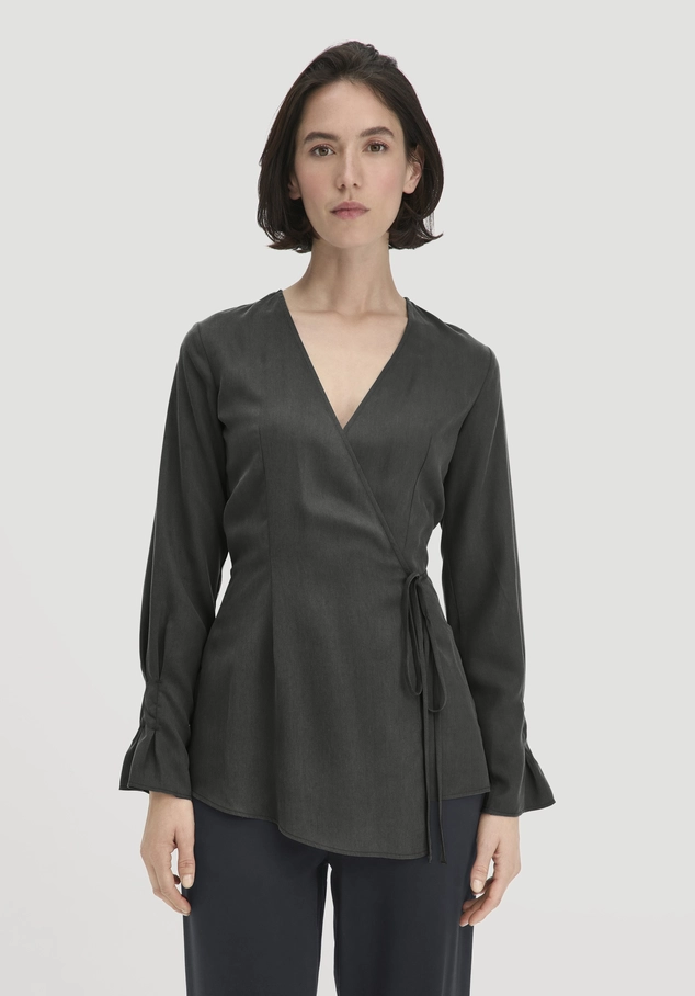 Regular wrap blouse made of TENCEL™ Lyocell