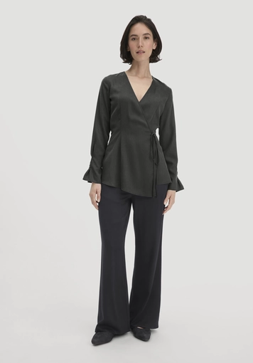 Wickelbluse Regular aus TENCEL™ Lyocell - 1